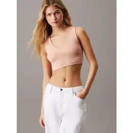 Calvin Klein Jeans: Бежевый топ 