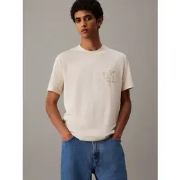 Calvin Klein Jeans: Бежевая футболка 