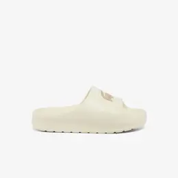 LACOSTE: Светлые шлёпанцы 