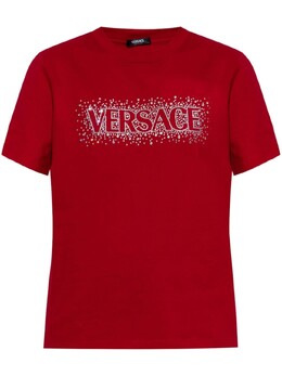Versace: Красная футболка 