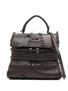 Moschino: Коричневая сумка-шоппер 