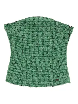 CHANEL Pre-Owned: Зелёный топ 