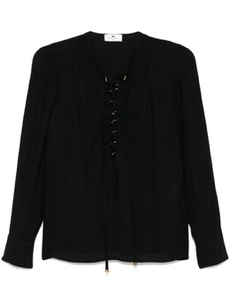 Elisabetta Franchi: Чёрная блуза 