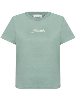 Lanvin: Зелёная футболка 