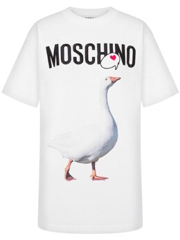 Moschino: Белая футболка 