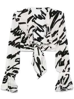Balmain: Блуза с принтом 