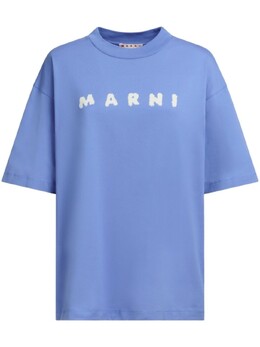 Marni: Синяя футболка 