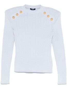Balmain: Синий свитер 