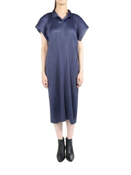 Pleats Please Issey Miyake: Синее платье 