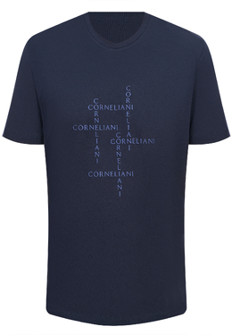 CORNELIANI: Синяя футболка 