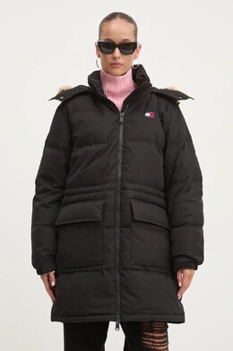 Tommy Jeans: Чёрный пуховик 