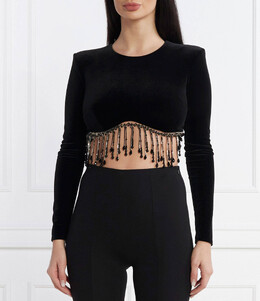Elisabetta Franchi: Чёрная блуза 