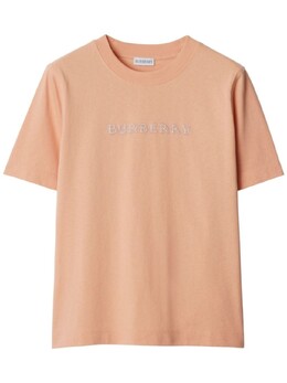 Burberry: Розовая футболка 