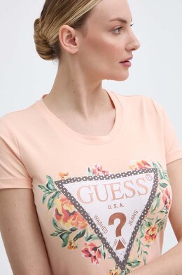 GUESS: Оранжевая футболка 