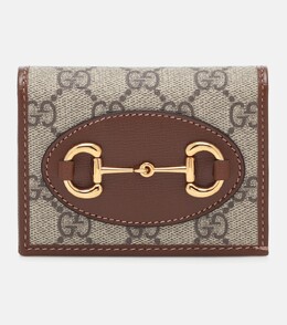 Gucci: Коричневый кошелёк  Horsebit 1955