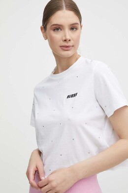 GUESS: Хлопковая футболка 