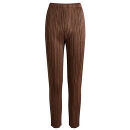 Pleats Please Issey Miyake: Коричневые брюки 