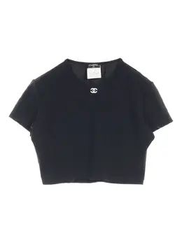 CHANEL Pre-Owned: Чёрная футболка 