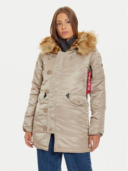 Alpha Industries: Коричневый пуховик 