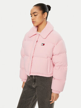 Tommy Jeans: Розовый пуховик 