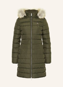 Tommy Hilfiger: Пуховик  Tommy Jeans из искусственного меха