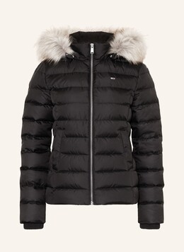 Tommy Hilfiger: Пуховик  Tommy Jeans из искусственного меха