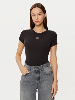Tommy Jeans: Чёрная футболка 