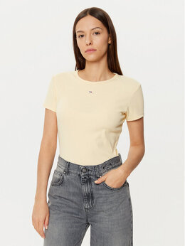 Tommy Jeans: Бежевая футболка 
