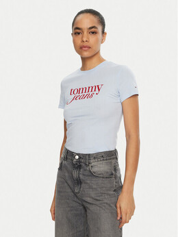 Tommy Jeans: Голубая футболка 