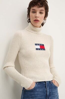Tommy Jeans: Бежевый свитер 