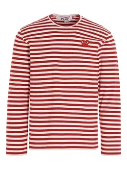 Comme Des Garçons Play: Футболка  Heart в полоску