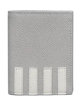 Thom Browne: Светлый картхолдер  4-Bar