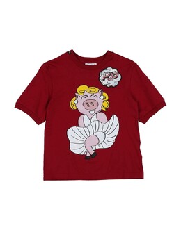 Dolce & Gabbana: Бордовая футболка 