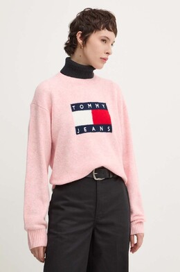 Tommy Jeans: Розовый свитер 