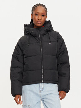 Tommy Jeans: Чёрный пуховик 