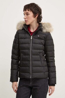 Tommy Jeans: Чёрный пуховик 