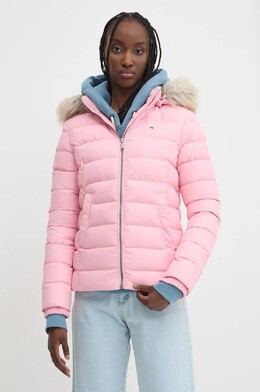 Tommy Jeans: Розовый пуховик 