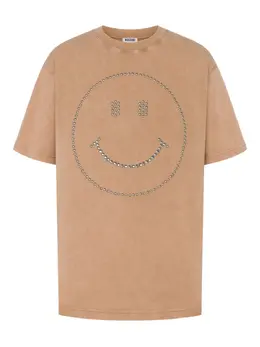 Moschino: Светлая футболка  Smiley