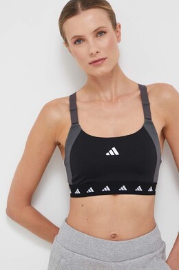 adidas Performance: Чёрный бюстгальтер 