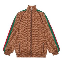 Gucci: Коричневая куртка  G Rhombus