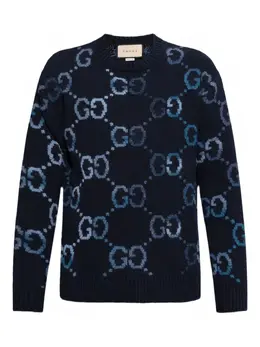 Gucci: Синий свитер  GG