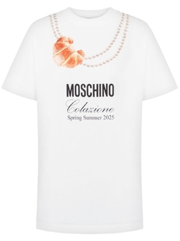 Moschino: Белая футболка 