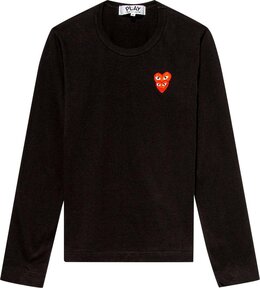 Comme Des Garçons Play: Футболка  Double Heart с длинным рукавом