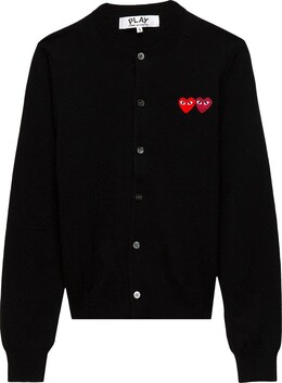 Comme Des Garçons Play: Чёрный кардиган  Double Heart