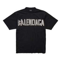 Balenciaga: Чёрная футболка 