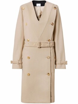 Burberry: Двубортный плащ 