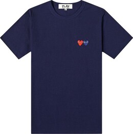 Comme Des Garçons Play: Синяя футболка  Double Heart