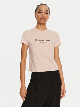 Calvin Klein Jeans: Розовая футболка 