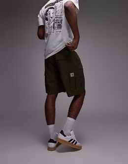 Carhartt WIP: Шорты цвета хаки 