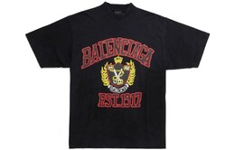 Balenciaga: Чёрная футболка  College